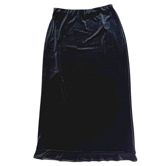 Black Velvet Maxi Skirt Womens Small Goth Witchy Whimsigoth Y2K Vamp Grunge Glam - Picture 5 of 8